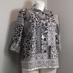 Drapers & Damons Mixed Media Print Cotton Stretch Jacket Women Size 18 Spring